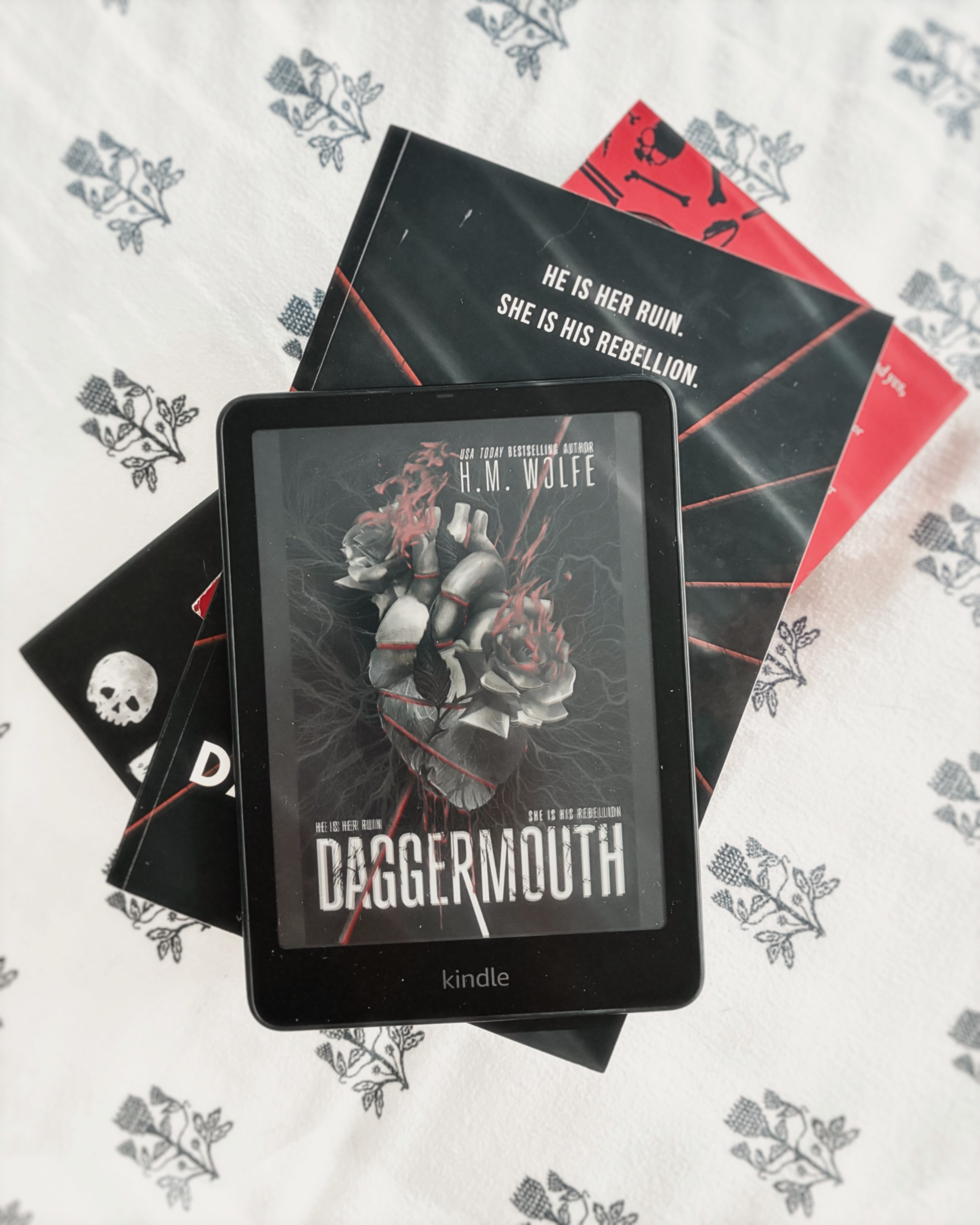 Dystopian romance just does something to me. So when I received the ebook ARC of Daggermouth by H.M. Wolfe, I was screaminggg with excitement.

I know I’m definitely in the minority here, but this ended up being a ⭐⭐⭐ read for me.

Have I been spoiled by the absolute feral yearning of other dystopian romances? Probably. 

Will I still read the next one? Absolutely.

Thank you @netgalley and @scarlettpress.us ! 

#bookstagram #bookstagrammer #bookreviewer #daggermouth #dystopianromance