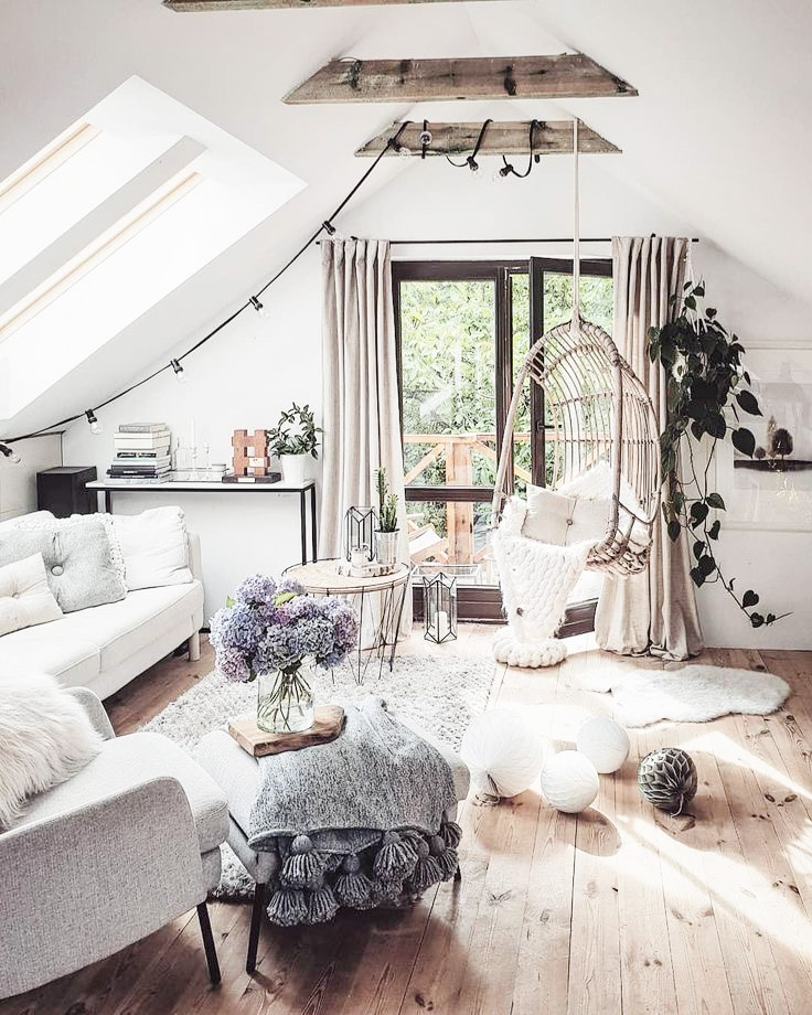 The Coolest Living Rooms With Boho Swing Chairs - DIY Darlin'