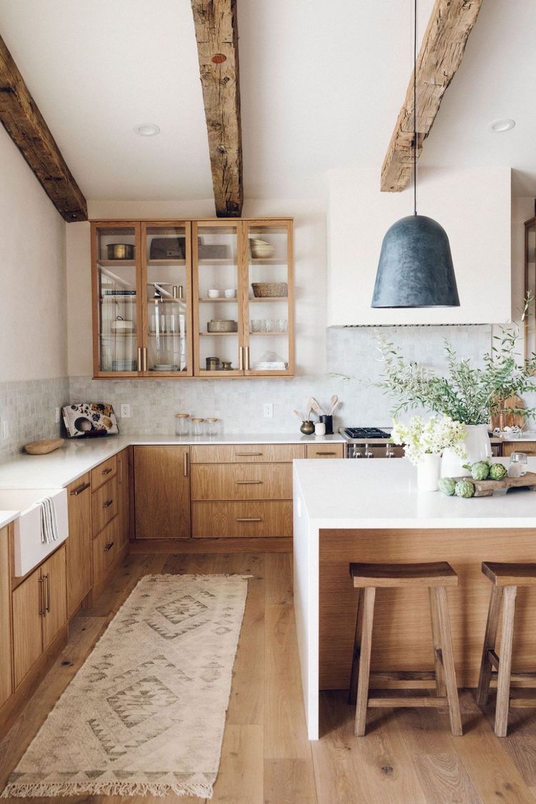 Natural Wood and White Kitchens: A Classic Combo