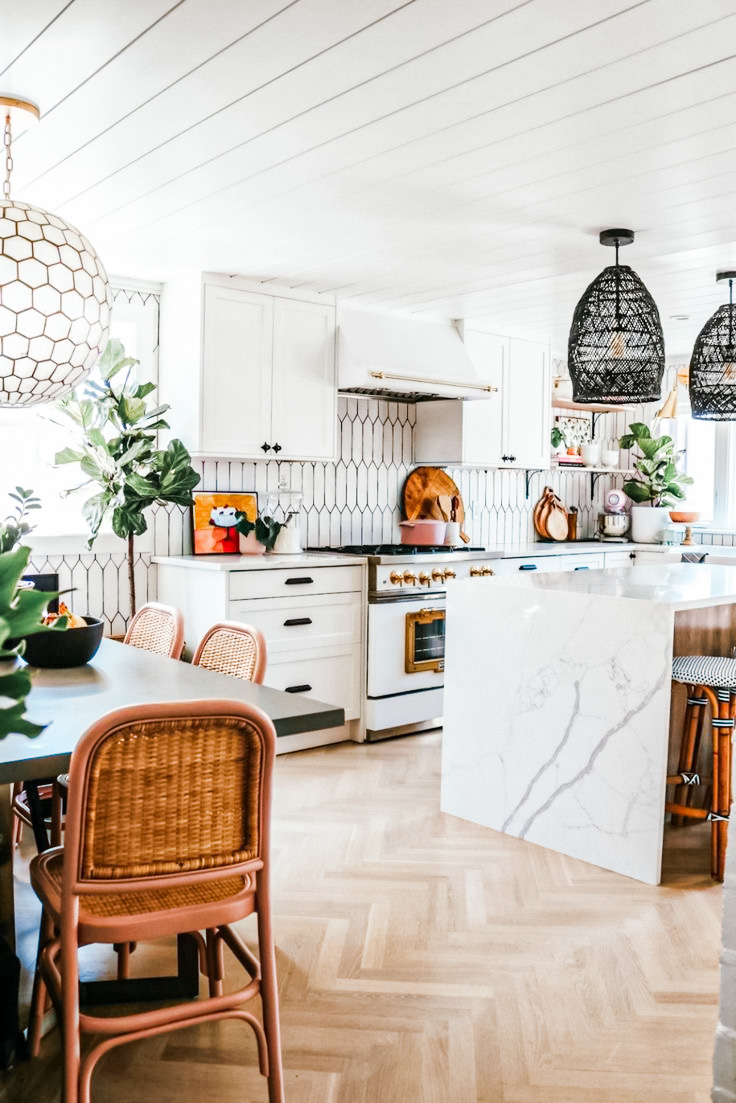 Creating Character in An All-White Boho Kitchen