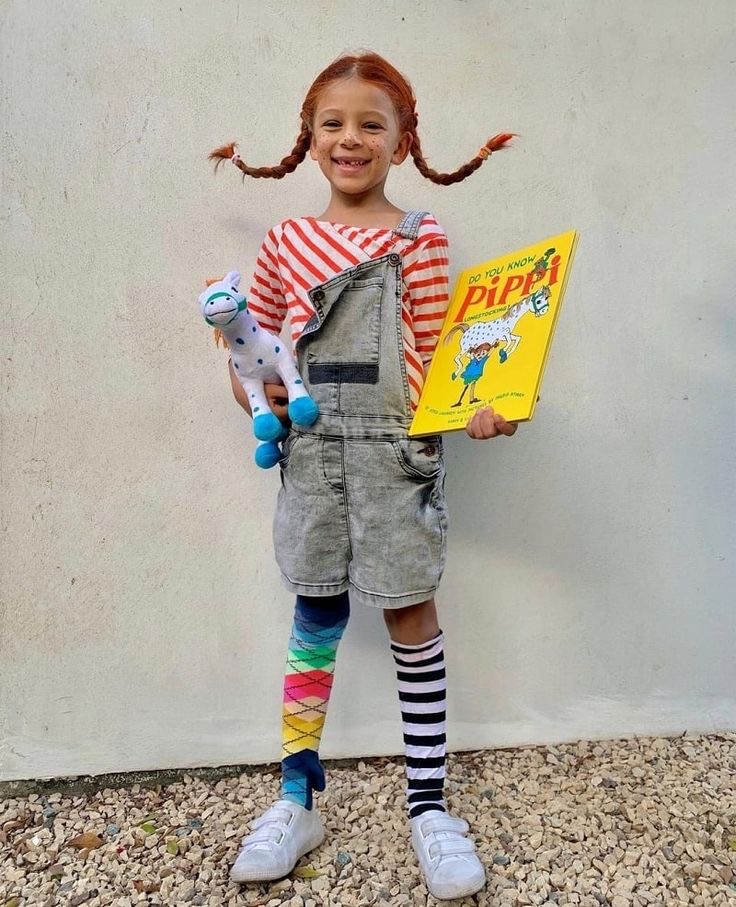 Child dressed as Pippi Longstocking from the book