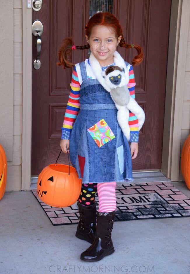 Child dressed as Pippi Longstocking from the book