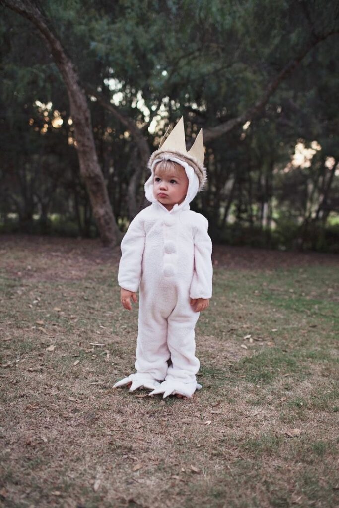 Child dressed as Max from Where The Wild THings Are book