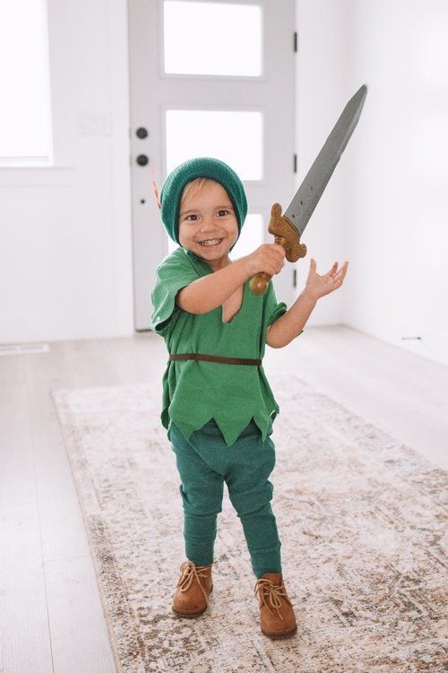 Child dressed as Peter Pan from the book