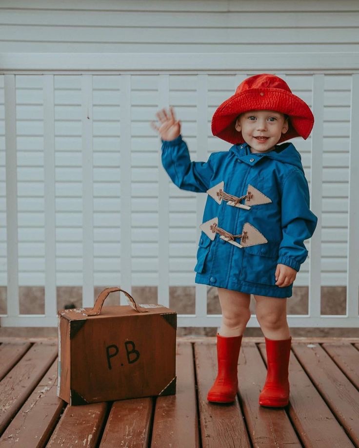 Child dressed as Paddington Bear from the book