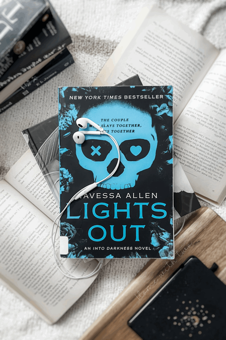 A Book photography flatlay of Lights Out by Navessa Allen
