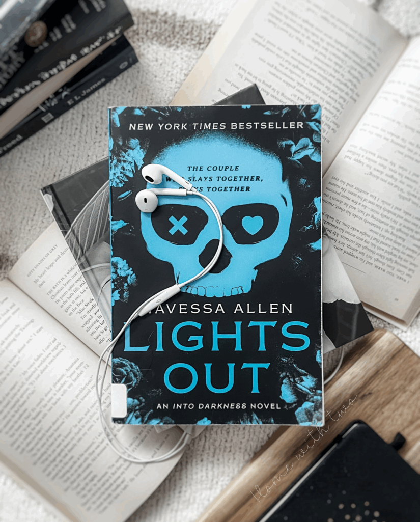 A Book photography flatlay of Lights Out by Navessa Allen