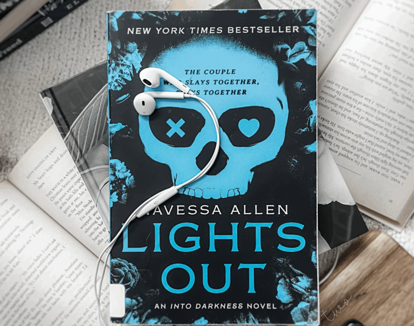 A Book photography flatlay of Lights Out by Navessa Allen